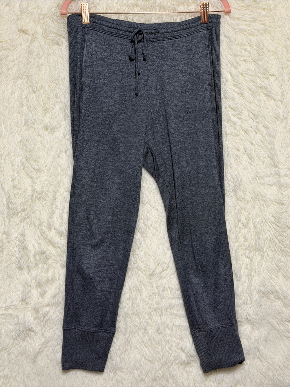 Gilly Hicks Womens Soft Ribbed Panel Joggers Size S Grey Clean Girl Loungewear